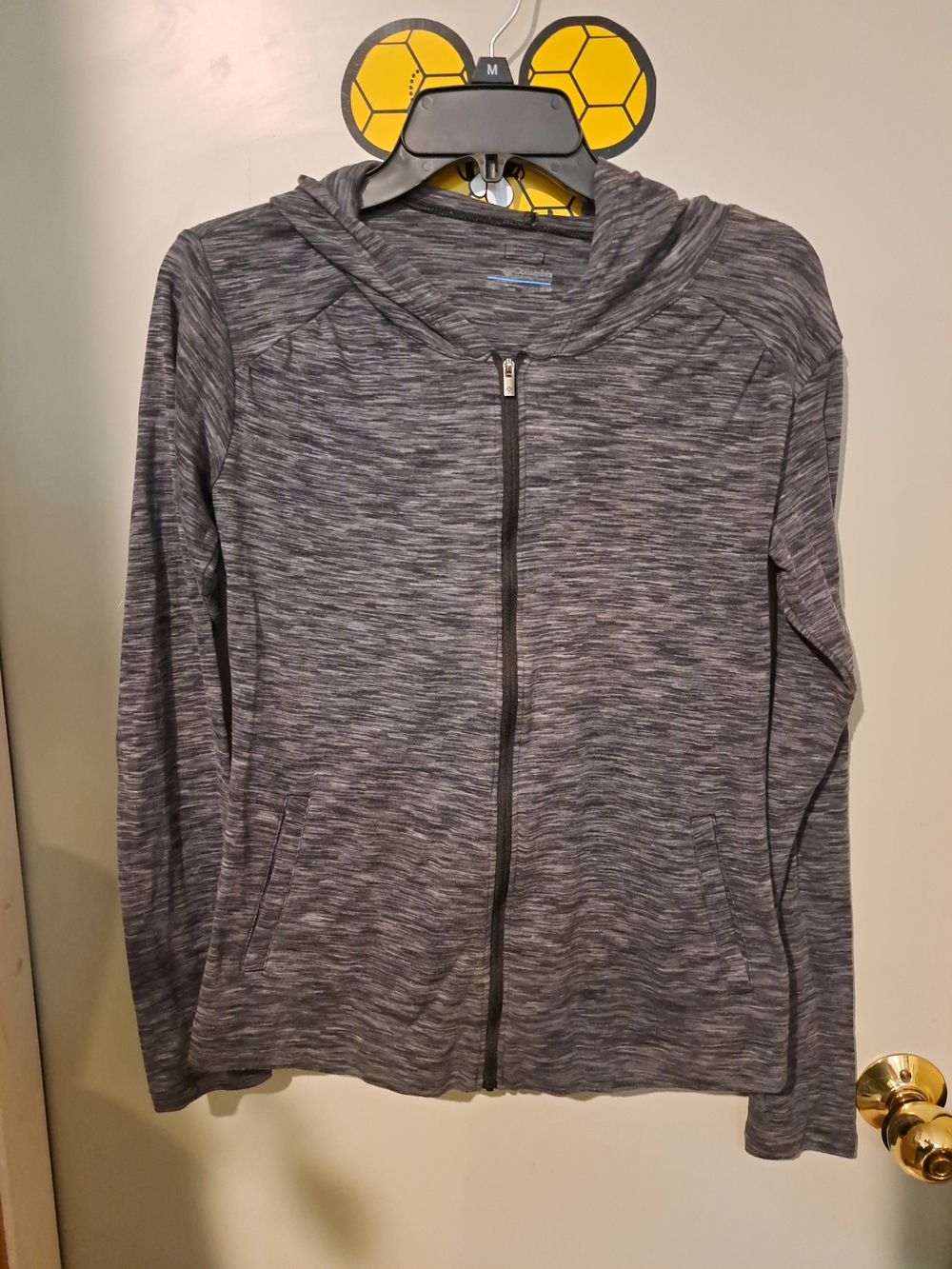 Women's Heathered Gray Hooded Zip-Up Jacket